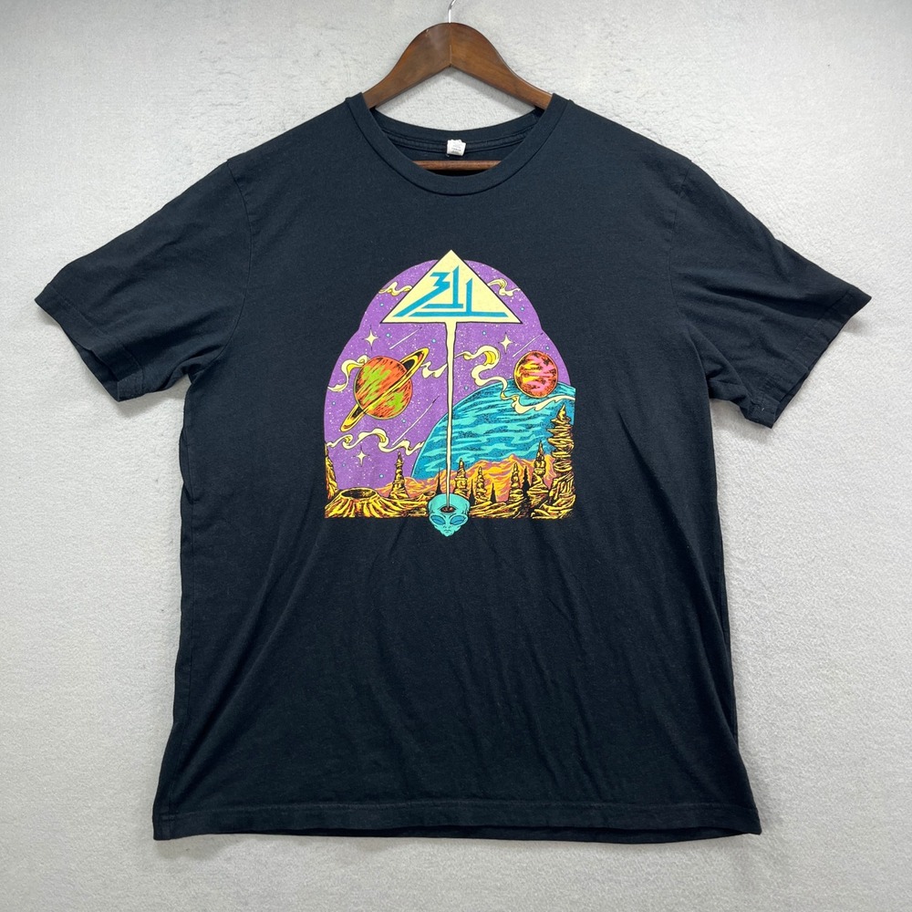311 Summer Tour 2019 T-Shirt Mens XL Black Alien Space Psychedelic Band Tee